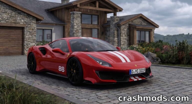 Ferrari 488 2023 – Detailed Sports Car Addon American Truck Simulator mod screenshot
