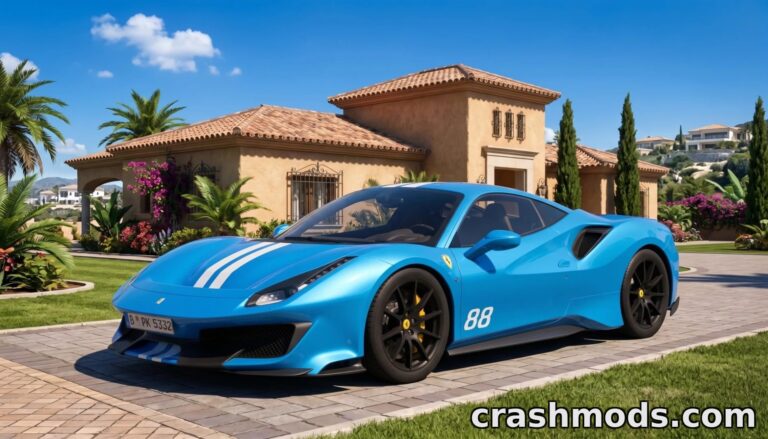 Ferrari 488 2023 – High-Quality Sportscar Experience Euro Truck Simulator 2 mod screenshot
