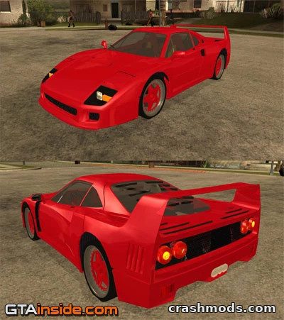 Ferrari F40 Custom – Supercar with Full Engine and Chassis GTA San Andreas mod screenshot