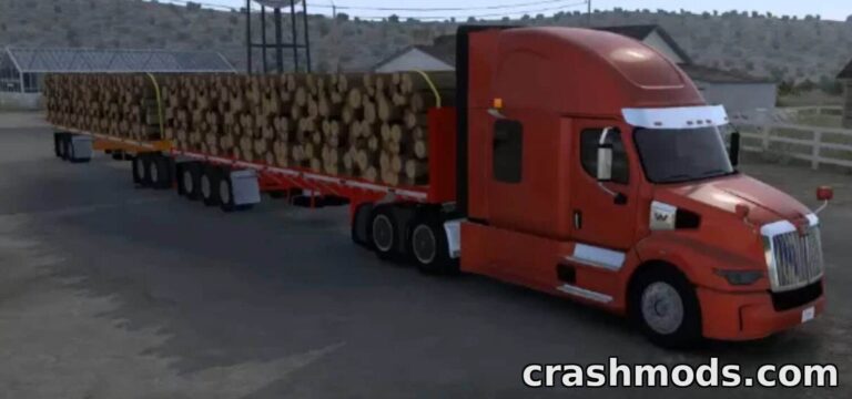 Flatbed Double Trailers – Cargo Pack American Truck Simulator mod screenshot