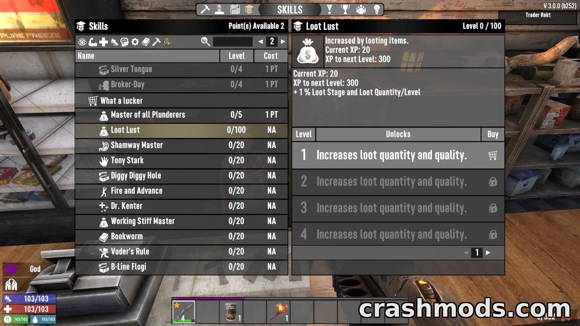 Flogi’s Perks – 50 New Skills & Progression System – screenshot 4