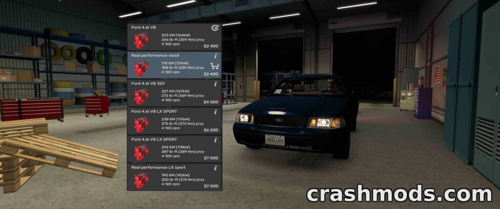 Ford Crown Victoria – Real Performance & Engines American Truck Simulator mod screenshot