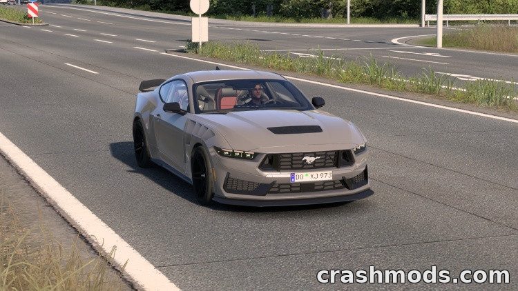 Ford Mustang 2025 – Drivable Car with Digital Dashboard Euro Truck Simulator 2 mod screenshot