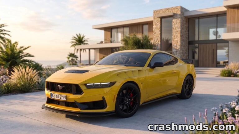 Ford Mustang 2025 – High-Quality Modern Sports Car Euro Truck Simulator 2 mod screenshot