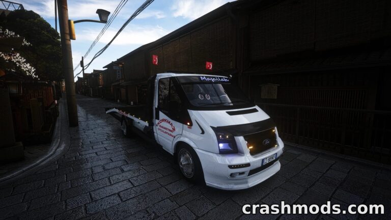 Ford Transit Tow Truck – Recovery Vehicle with Strobes Assetto Corsa mod screenshot