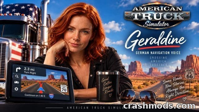 Geraldine – German Navigation Voice Pack American Truck Simulator mod screenshot