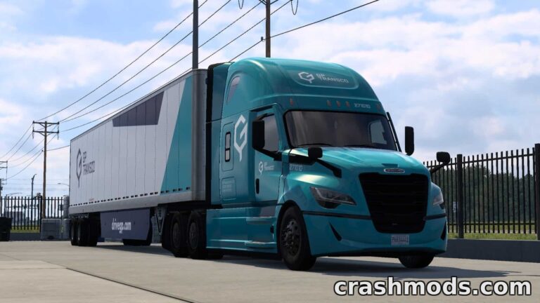 GP Transco Skin Pack – Freightliner, Kenworth & Trailer American Truck Simulator mod screenshot