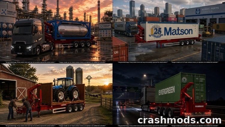 Hammar Boxloader Trailers – Lite Side Loader Trailer Pack Euro Truck Simulator 2 mod screenshot