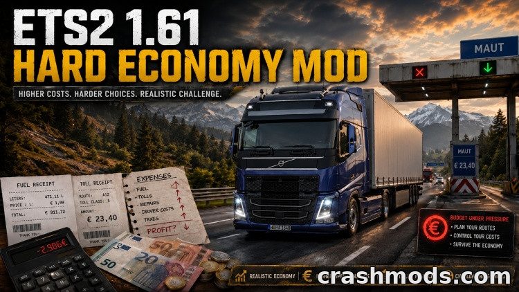 Hard Economy Overhaul – Lower Pay, Higher Costs, Slower Progress Euro Truck Simulator 2 mod screenshot
