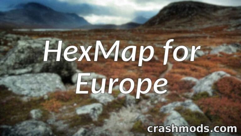 Custom landscape featuring the HexMap mod for Euro Truck Simulator 2, showcasing diverse terrains in Europe.