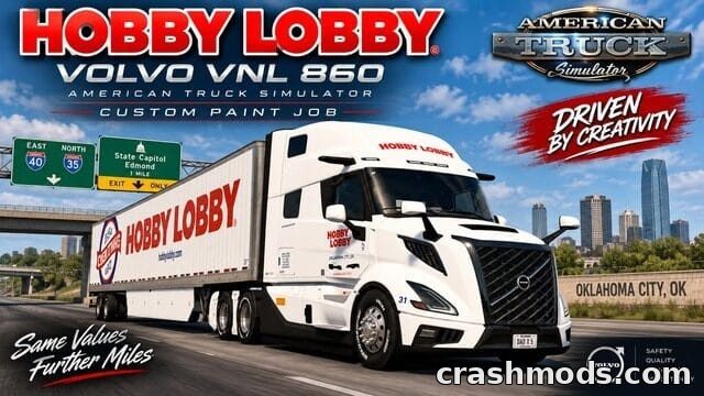 Hobby Lobby Fleet Skin – Volvo VNL 860 Paint American Truck Simulator mod screenshot
