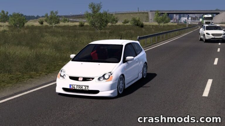 Honda Civic EP3 – Hatchback with Bumper, Hood and Rim Options Euro Truck Simulator 2 mod screenshot