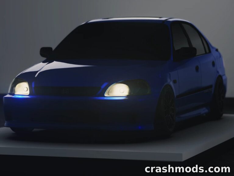Honda Civic Sedan 1999 – Animated Engine Bay and Four Tyre Sets Assetto Corsa mod screenshot