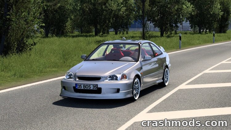 Honda Civic SI – Car with 10 Wheels and Tuning Parts Euro Truck Simulator 2 mod screenshot