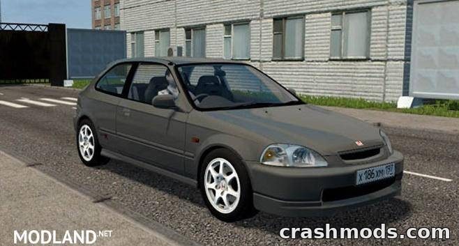 Honda Civic Type-R 1997 parked on a city street, showcasing its sleek design and sporty wheels in City Car Driving.
