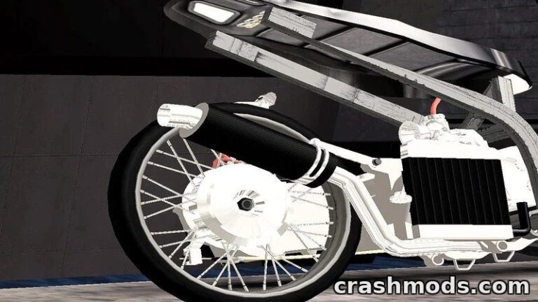 Detailed close-up of the Honda Vario 110cc scooter's exhaust and engine components in GTA San Andreas mod.