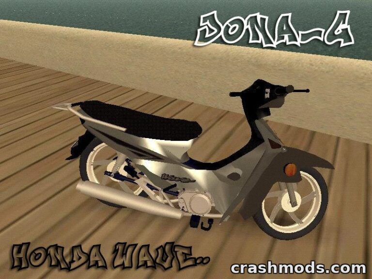Realistic Honda Wave bike mod showcased for GTA San Andreas, featuring sleek design and detailed textures.