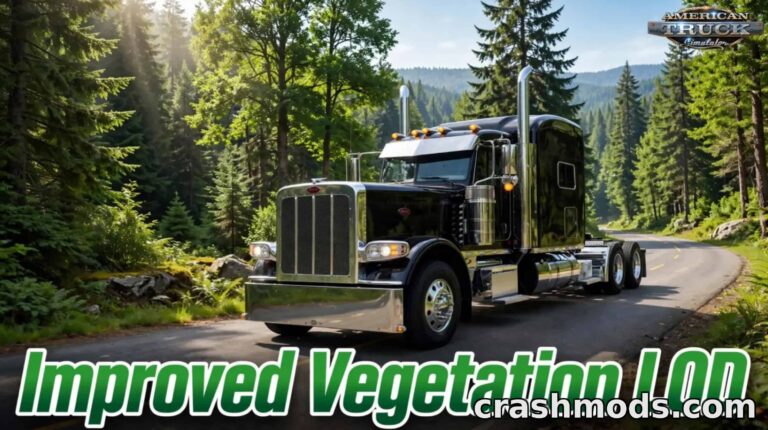 Improved Vegetation LOD – Denser Roadside Scenery American Truck Simulator mod screenshot
