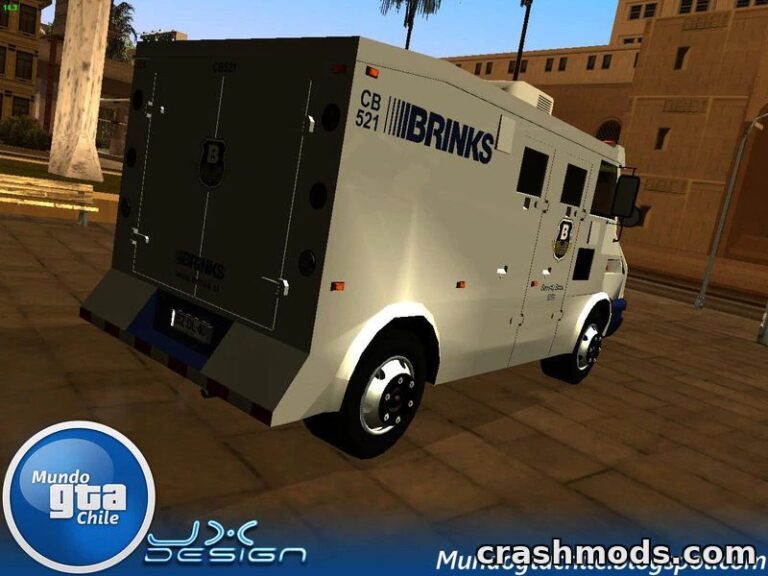Detailed armored transport vehicle, the Iveco Daily Brinks, showcased in GTA San Andreas mod.