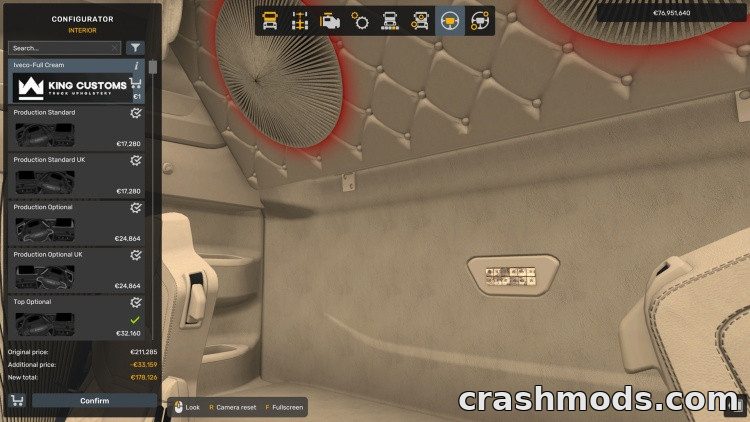 Iveco S-Way Lux Interior – Custom Cab with Red Backwall Lights Euro Truck Simulator 2 mod screenshot