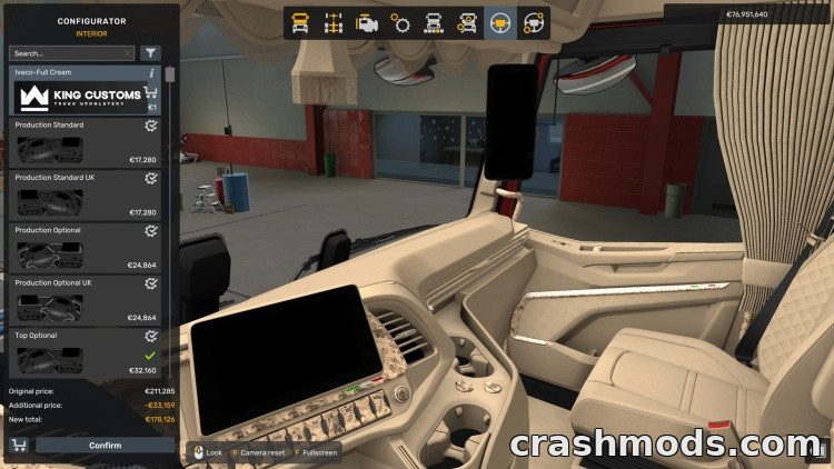 Iveco S-Way Lux Interior – Custom Cab with Red Backwall Lights – screenshot 2