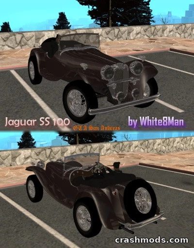 Jaguar SS 100 – Classic Sports Car Replacing the Hustler GTA San Andreas mod screenshot