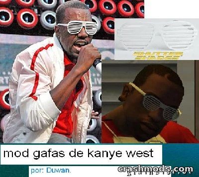 Kanye West Glasses – Celebrity Eyewear by Duwan GTA San Andreas mod screenshot