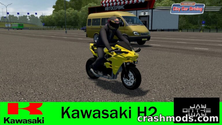 Kawasaki H2 – Realistic Motorcycle Experience City Car Driving mod screenshot