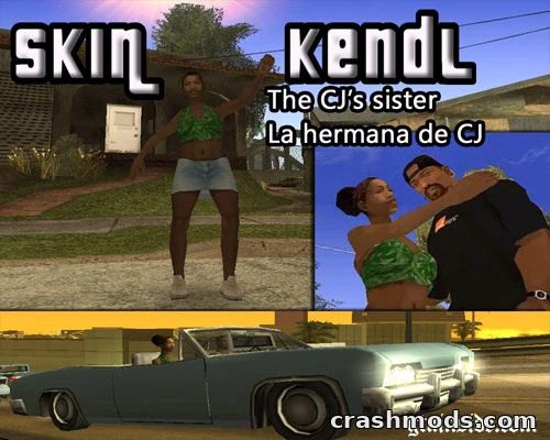 Kendl Johnson – CJ’s Sister Character Skin GTA San Andreas mod screenshot