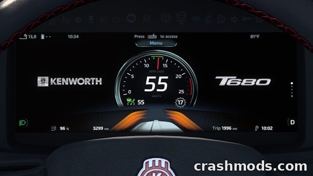 Kenworth T680 Next Gen – Enhanced Dashboard Display – screenshot 2