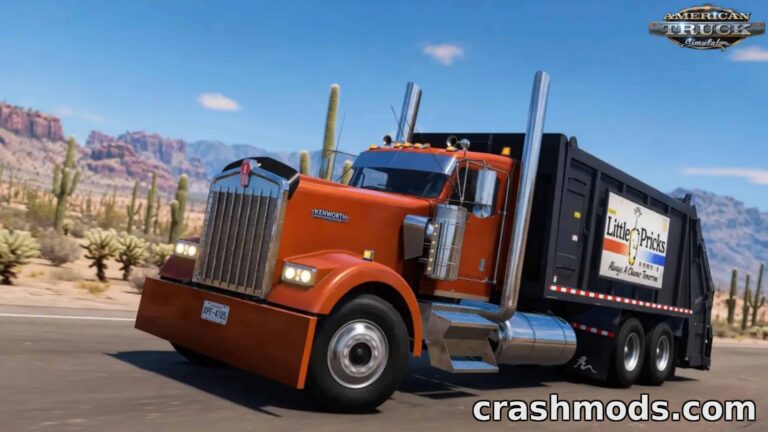 Kenworth W900 Garbage Truck – Standalone Refuse Hauler American Truck Simulator mod screenshot