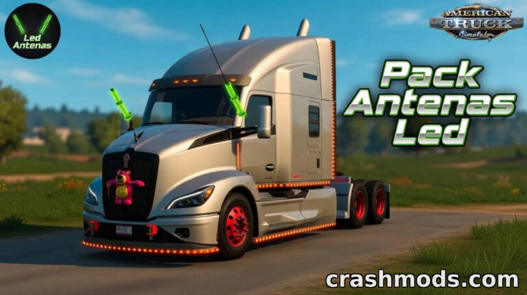LED Antennas Pack – Fluorescent Truck Accessories American Truck Simulator mod screenshot