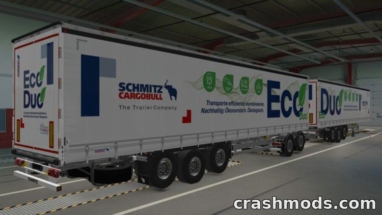 Lifting Axes – Liftable Axles on 60 Trailers to Save Tires Euro Truck Simulator 2 mod screenshot