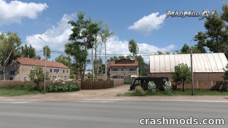 Luga Map – New Bypass Road Village and Detailed Vegetation Euro Truck Simulator 2 mod screenshot