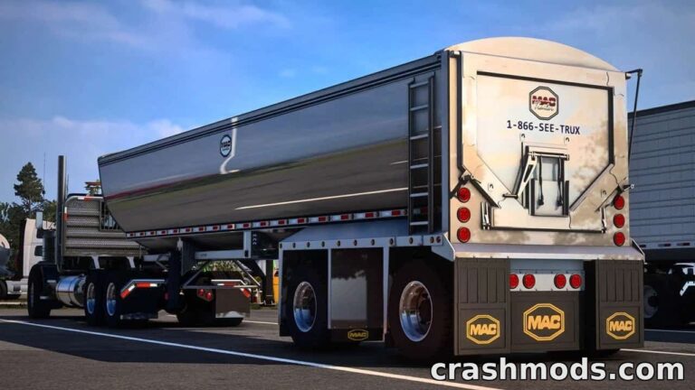 MAC Half Round Trailer – Customizable Hauler American Truck Simulator mod screenshot