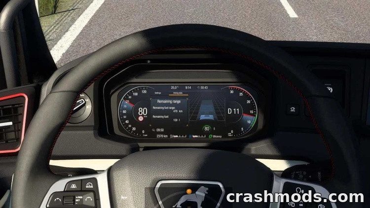 MAN TGX 2020 Improved Dashboard – Extra Gauges and Indicators Euro Truck Simulator 2 mod screenshot