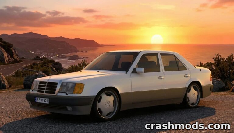 Mercedes Benz 250D W124 – Classic Car with Custom Features American Truck Simulator mod screenshot