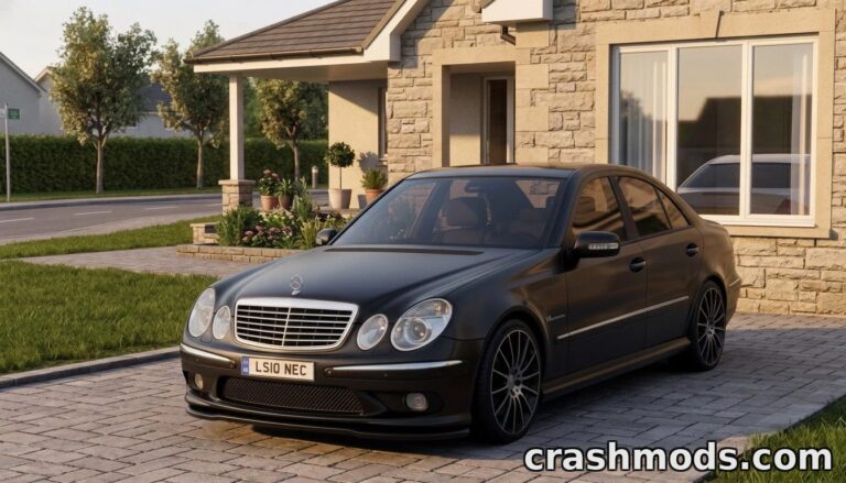 Mercedes Benz E55 AMG W211 – Realistic Car Addon American Truck Simulator mod screenshot