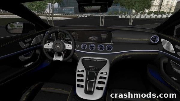 Detailed interior view of the Mercedes-Benz GT63S AMG, showcasing luxury features and modern dashboard design.