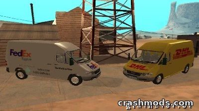 Mercedes-Benz Van DHL and FedEx – Delivery Van Pack GTA San Andreas mod screenshot