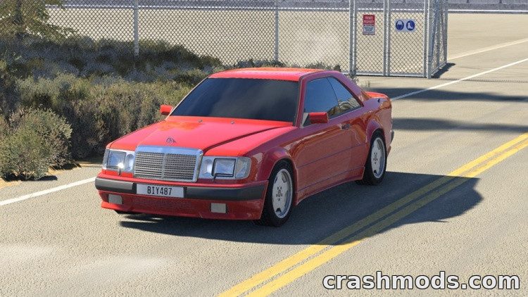 Mercedes-Benz W124 E500 – Monoblock Wheels and Neon Gauges BeamNG.drive mod screenshot