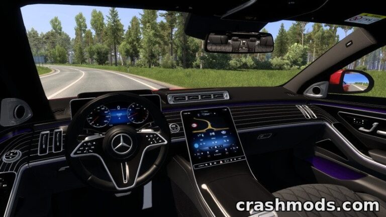 Mercedes-Benz W223 S-Class – Road Trip DLC Ready Luxury Sedan Euro Truck Simulator 2 mod screenshot