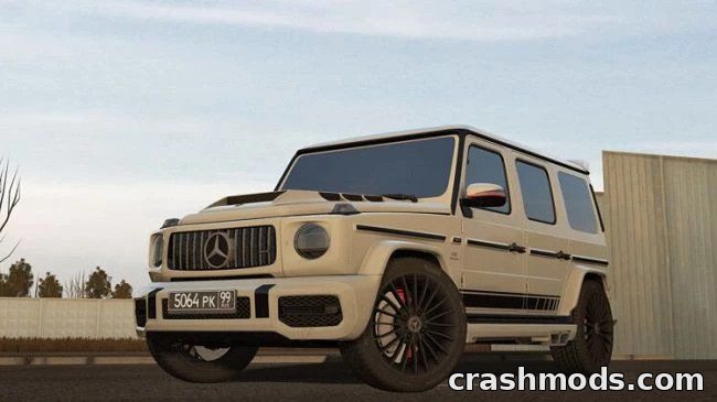 Mercedes-Benz W464 G63 AMG mod showcases a luxury SUV with detailed exterior and high-quality interior in City Car Driving.