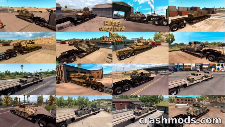 Military Cargo Pack – 22 Standalone Cargo Trailers American Truck Simulator mod screenshot