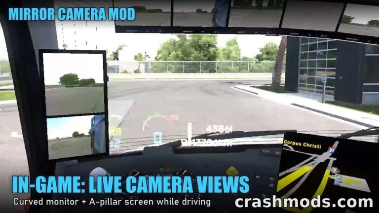 Mirror Camera System – Side, Rear & Front View Displays American Truck Simulator mod screenshot