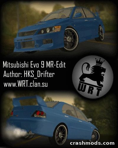 Custom Mitsubishi Lancer EVO IX MR-Edition showcased in GTA San Andreas with sleek design and performance upgrades.