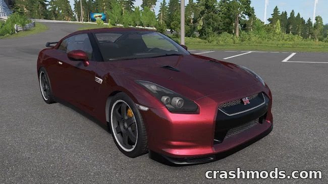 Nissan GT-R R35 sports coupe showcased in a realistic driving environment with detailed configurations.