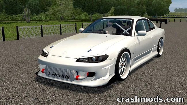 Nissan Silvia S15 showcased in City Car Driving, featuring a sleek design and realistic rear-wheel drive dynamics.