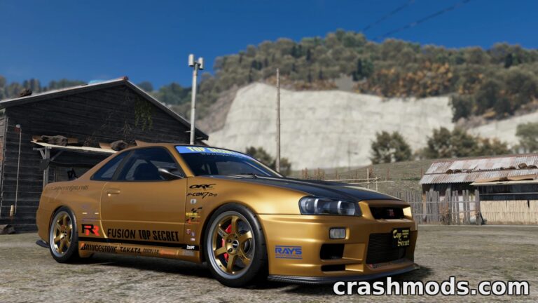 Nissan Skyline BNR34 – High-Detail Japanese Sports Coupe BeamNG.drive mod screenshot