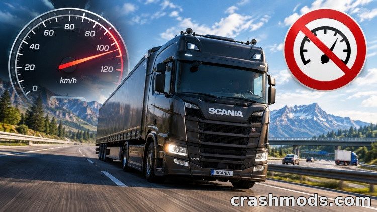 No Speed Limit – Speed Limiter Removed for All Trucks Euro Truck Simulator 2 mod screenshot